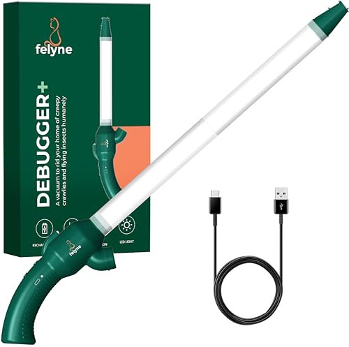 Attrape-araignées rechargeable sous vide avec aspiration puissante souffle les insectes à long manche sans cruauté pour insectes insectes araignées guêpes piège maison intérieur