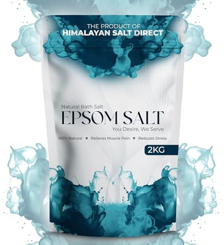 2kg Pure, Epsom Salts, Magnesium Sulphate, Vegan, Non-GMO, Widely Used to Help Relax Aching and Tired Muscles After Sports and Exercise, Easy to Use