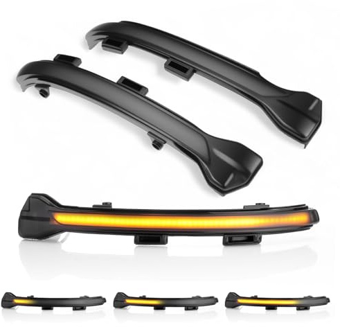 GEARCELL LED Dynamic Turn Signal Mirror Indicator Fit for VW Golf MK7 | Dynamic Sequential Turn Signal, Wing Mirror Indicator Light, Amber Yellow Color, 1 Pair Set, Fit for VW Golf MK7 7.5