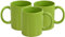 LAVV HOUSEWARES LTD Smooth Ceramic Tea Coffee Cups Glossy Finish 3pk 310ml (10.9oz) (Green)