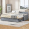 boorbin Multifunktionales Zwei-in-Eins-Tagesbett 90 (180) x 190 mit Kiefernbett, Schubladen und Ausziehbett (Grau)