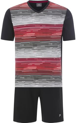 Jan Vanderstorm Herren Kurzer Schlafanzug Audun | Set | Pyjama | Aufdruck | reine Baumwolle | große Größen L-7XL