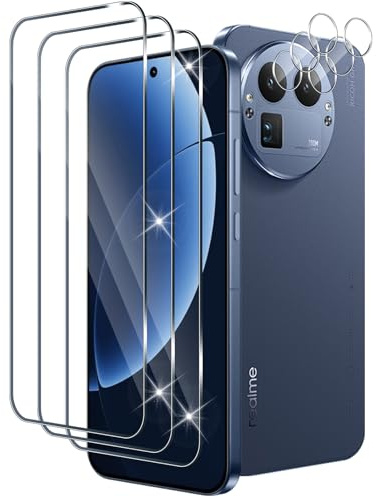 Xunzii 3 Pièces Verre Trempé pour Realme GT 8 Pro/GT8 Pro avec 3 Pièces Caméra Arrière Protecteur, Dureté 9H Anti Rayures Protection écran, Ultra HD Sans Bulles Film Vitre Trempé