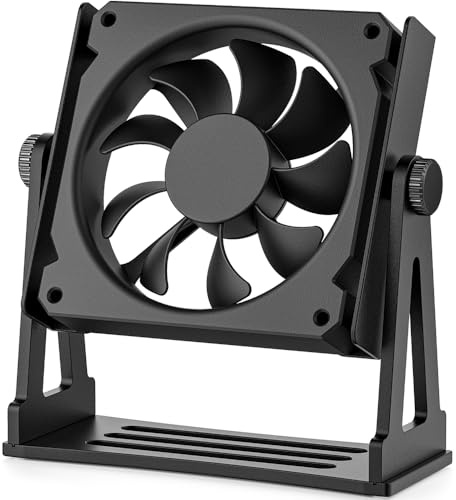 Multi-Purpose Desk Fan Stand Mount for 120mm PC Computer Fans (Aluminum Black)