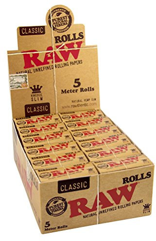 RAW Classic Rolls Slim 5m Länge ungebleicht 3 Boxen (72x Rolls)