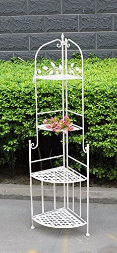 MAXIOCCASIONI White Iron Corner Etagere