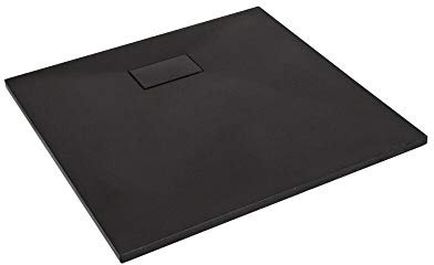 Milano Rasa Graphite Low Profile Square Textured Slate Effect Shower Tray - 800mm x 800mm