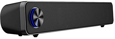 Mini Barra Sonido Altavoces Bluetooth con Subwoofer Incorporado Sonido Envolvente Alimentado por USB Ligero y Robusto Conexión Integrada Potente Sonido Cristalino