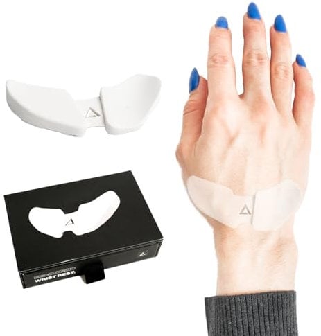 DELTAHUB Carpio 2.0 - ergonomische Handgelenkauflage für Rechtshänder, Handgelenkstütze bei Benutzung der PC-Maus, Reduziert Überstreckung, Ermüdung & Handgelenkschmerz, leichtes Gleiten - Small/Weiß