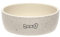 Pearhead Woof Pet Bowl, Dog Water and Food Dish, Pet Owner Dog Accessory, Ceramic, White, Microwave and Dishwasher Safe, Medium, 24 oz
