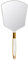 Eaoundm Handspiegel mit Griff, Make-up-Handspiegel mit Hakenloch 15,2 x 33 cm, Weiß