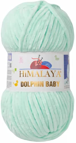 Strickfein Himalaya Dolphin Baby Wolle Garn Baumwolle Strickwolle zum Stricken häkeln (80307 Helles Grün)