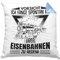 Trendation Fange Spontan An Über Eisenbahn Zu Reden Lokführer Kissen mit Füllung 40x40 Geschenk Eisenbahner Spruch Lokomotive Geschenkidee Eisenbahn Modelleisenbahn (Blau)
