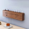 XINBALOVE WiFi Router Aufbewahrungsbox Router Verstecken Wandregal Massivholz Netzteil Licht Cat Plug Row Hub Board Finishing Aufbewahrungsbox- Walnut||80cm