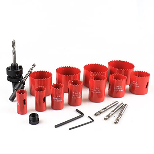 KATSU Bimetall-Lochsägen-Set, 19-teilig, 19–68 mm, Schnellarbeitsstahl M42