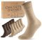 Chaussettes Homme Femme 10 Paires Coton Confortable Respirantes (Beige Marron 43-46)