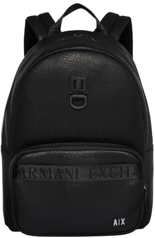 Armani Exchange Pebble Backpack, Zaino Uomo, Nero, Taglia Unica