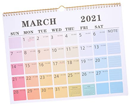 Ciieeo 1 Stück 2021 Englischer Wandkalender Kalenderblock 2021 Tageskalender 2021 Jahr Des Ochsenkalenders Partydekoration 2021 Feiertagskalender 2021 Memorandum Schreibtisch Büro Papier
