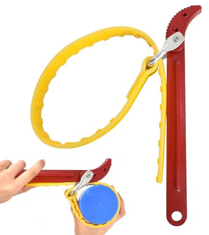 Clé pour Filtre à Huile Réglable,Clé à Bande de 8 Pouces,Clé à Sangle Multifonctions,Clé à Griffe pour Filtres à Eau et Adoucisseurs de Réparation de Voiture de Bidon Vidange Huile Moteur (8)