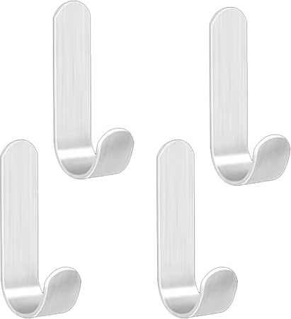 Ganchos Adhesivos, 4 Piezas Ganchos Adhesivos para Pared, Gancho Adhesivo de Acero Inoxidable, Soporte Toallas Pared, Impermeable Gancho, para Cocina, Baño, Sala de Estar