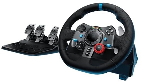 NVYAZJ PC Racing Wheel, Game E-sports Equipment with 3 Pedals Car Sim 270/900 Degree Compatible with PS3/4/PC Force Feedback Slip Resistance Design, Electronics Game Accessories