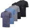fovdtaa Herren-T-Shirt, kurzärmelig, Rundhalsausschnitt, für Fitnessstudio, Training, Laufen, atmungsaktives Sportoberteil, 5 Stück, M