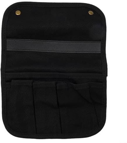 Zoegneer Stuhl-Armlehnentasche, Campingstuhl-Seitenhängetasche, verschleißfester Canvas-Hängeorganizer, seitliche Aufbewahrungstasche, mit 4 Taschen, für den Strand im Freien (schwarz)
