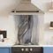 Toughened 6mm Glass Kitchen Splashback 90 x 75cm Blue Marble - Polished Edge Heat Resistant Back Splash for Cookers Hob