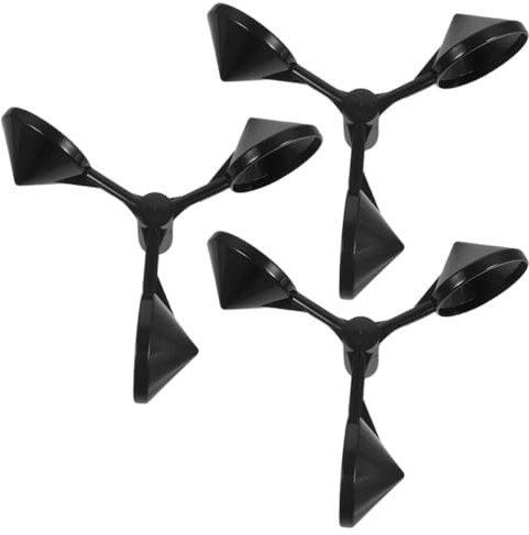 Sosoport 3 Pièces Boîtier anémomètre capteur de vent anémomètre extérieur capteur anémomètre coupelle de capteur de rechange outil de mesure de la vitesse du vent abdos Black