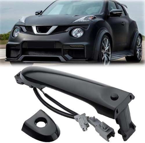 Xiciki Poignée de porte avant droite côté conducteur compatible avec Nissan Juke F15 2010-2019, 80644-1FA5A, 80644-3WC2A (Noir)