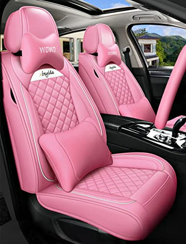 JoyRozTek Autositzbezüge Für Volkswagen T-Cross | PU Leder Komplettset Auto-Schonbezüge, Airbag-freundlich, Autositzbezug Set& Kopfstützenbezügen
