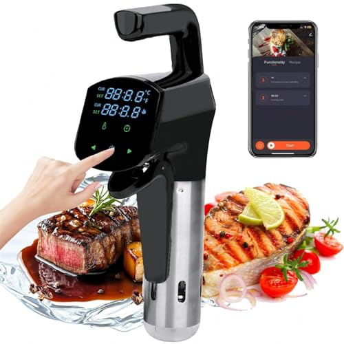 Sous Vide Cooker, 1800W WiFi Slow Water Bath Cooking Machine with Temperature and Time Control, Precision Cooker Thermal Immersion Circulator