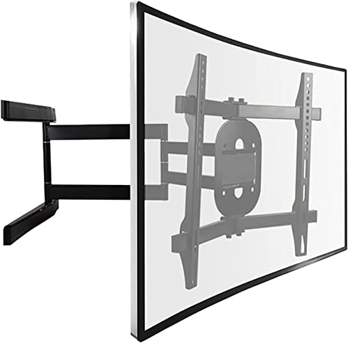 Supporto da parete per TV, regolabile, per TV LCD e curve da 32 a 65 pollici, supporta fino a 34,9 kg, inclinabile, girevole, design salvaspazio