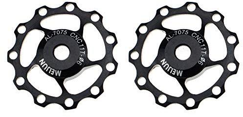 FOMTOR Fahrrad Schaltwerk 2 Pack, 11T MTB Rennrad Schaltwerk Pulley Jockey Rad Bearing Pulley Rad Campagnolo (Aluminium, schwarz)