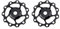 FOMTOR Fahrrad Schaltwerk 2 Pack, 11T MTB Rennrad Schaltwerk Pulley Jockey Rad Bearing Pulley Rad Campagnolo (Aluminium, schwarz)