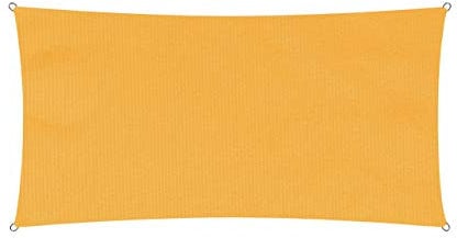 Lumaland Sonnensegel Rechteckig | 2 x 4 Meter | Wasserfester Sonnenschutz inkl. Befestigungsseile | Terrasse, Garten & Balkon Schattenspender aus Polyester (160 g/m²) mit UV Schutz 30+ [Gelb]