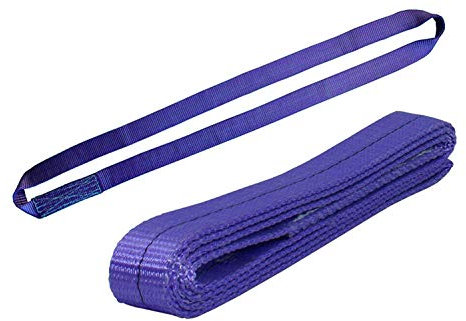 Einweg Endlosschlinge 1 Tonnen Tragfähigkeit 2 Meter Länge Hebebänder Bandschlinge Rundschlinge Hebeband Hebegurt aus Polyster mit Endschlaufen für Kran, Abschleppen Violet