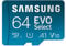 Samsung EVO Select (2021) microSD-Karte + SD-Adapter, 64 GB, Speicherkarte für Smartphone und Tablet, UHS-I U1, Full HD, 130 MB/s Lesen, MB-ME64KA/EU