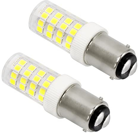 B15d Led Bulb 5W, AC220-240V, 500LM Cool White 6000K, Equivalent 40W Incandescent Bulb, Non-Dimmable, Ba15d Double Bayonet Bulbs for Sewing Machine, Refrigerator, Cooker Hood, Appliance Lamps, 2 Pack