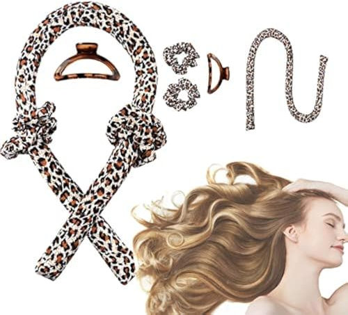 CORATED Lockenwickler ohne Hitze, Locken über Nacht für langes Haar, Lockenstab-Stirnband, mit dem du schlafen kannst, weiche Seide DIY Haarstyling-Werkzeugset