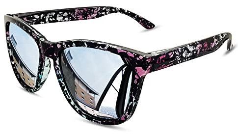 KANASTAL Gafas de Sol Hombre Espejo Plata Mujer Polarizadas Estampadas Óculos de Sol Plateadas Cuadradas Colores Clásicas Retro UV Conducir - Estampadas Marco Lentes Plateado