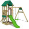 FATMOOSE Spielturm Klettergerüst FriendlyFrenzy Fun XXL mit Schaukel & grüner Rutsche, Outdoor Kinder Kletterturm mit Sandkasten, Leiter für den Garten