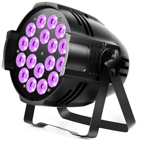 HOLDLAMP 18 LED Par, 200W LED Éclairage de Scène 4 en 1 RGBW Par Projecteur Lumières DJ avec DMX 4/8CH pour Fête Disco Bar Célébrations de Famille Églises