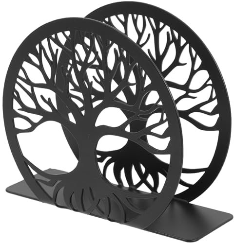 VILLCASE Serviettenhalter Schwarz, Moderner Napkin Holder mit Baum-Design, Freistehender Serviettenständer Metall, Vertikaler Servietten Halter, Serviettenspender für Tisch