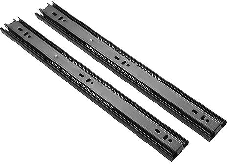 schwerlastauszug 1200mm Vollauszüge Schubladenauszüge Kugelauszug Set Schubladenschienen Softclose Seitenmontage 45kg Tragkraft Schubladenführungen Schienen ( Color : Schwarz , Size : 300mm/12inch )