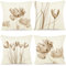 ZWJD Blumen Kissenbezug 45x45 4er Set Outdoor Kissen Dekokissen Leinen Kissenhülle Kissenbezüge Florales Aquarellgemälde Kissenhüllen für Sofa Wohnzimmer Zierkissen 45x45cm