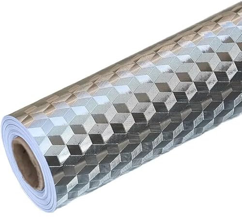 Pellicola adesiva di alta qualità per cucina, autoadesiva, in acciaio inox, per piano di lavoro, cucina, frigorifero, lavastoviglie, armadi, pellicola decorativa, 300 x 61 cm, alluminio