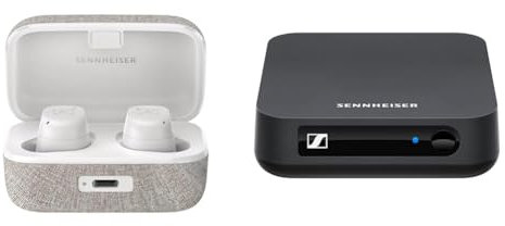 Sennheiser Consumer Audio Momentum True Wireless 3 – Bluetooth-In-Ear-Ohrhörer – Weiß MTW3 & BT T100 Bluetooth-Audio-Transmitter für Hi-Fi oder Home Entertainment Schwarz