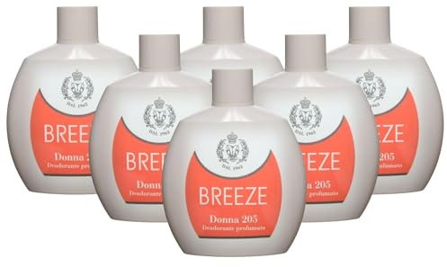 Deodorante Profumato, DONNA 205, Garantisce Un'Efficace Azione Deodorante Fino a 48h. Regala Freschezza e Protezione, No Gas, Formulato Senza Sali Di Alluminio 100ml (6 Unità)