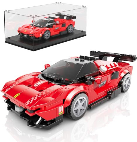 Mould King Speed Champion 27069 - Set di mattoncini da costruzione per auto da corsa P80C, con vetrina in acrilico, per auto, da collezione (449 pezzi)